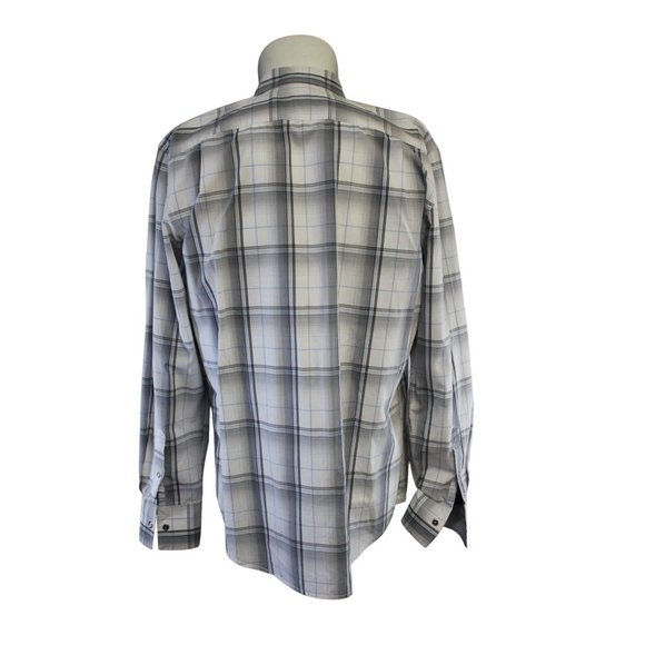 American Rag CIE /Polo long sleeved/ (Size M)/White with Blue and Black Stripes - Picture 3 of 13